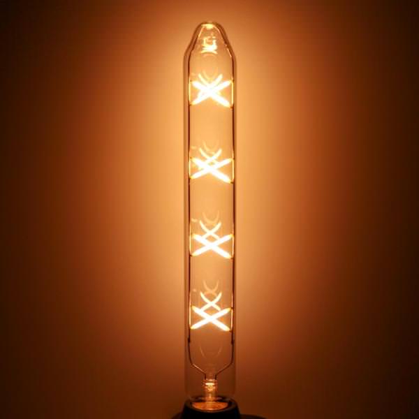 6 watt 120 volt T12 Medium Screw Base 2200K Nostalgic Tube Clear Dimmable LED Filament