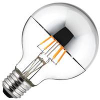 Sunlite 6 watt 120 volt G25 Medium Screw Base 2700K Warm White Silverbowl Dimmable Filament LED