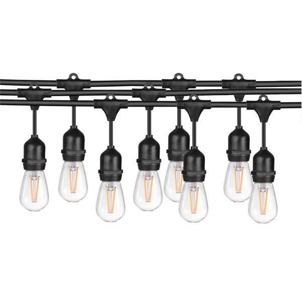 48' 15 Light 22.5 watt 120 volt Black 2700K LED Light String
