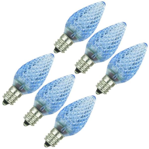 0.4 watt 120 volt C7 Candelabra Screw Base Blue LED (6 pack)