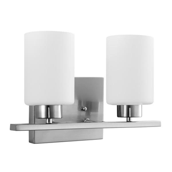 2 Light 60 watt 120 volt Brushed Nickel LED Wall Sconce