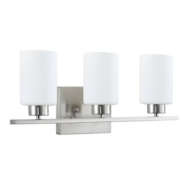 3 Light 60 watt 120 volt Brushed Nickel LED Wall Sconce