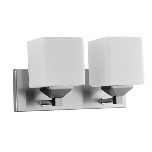 2 Light 60 watt 120 volt Brushed Nickel LED Wall Sconce