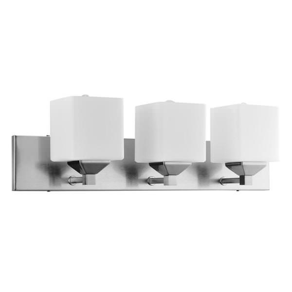 3 Light 60 watt 120 volt Brushed Nickel LED Wall Sconce