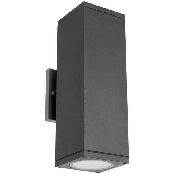 2 Lamp 12 watt 120/277 volt CCT Selectable Black Non-Dimmable LED Outdoor Sconce
