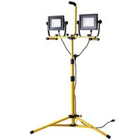 Sunlite 144 watt 120 volt 4,000K Cool White Yellow Dual Head LED Work Light with Tripod Stand
