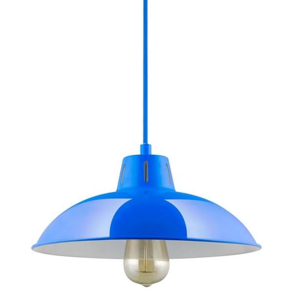 1 Lamp 60 watt 120 volt Medium Screw Blue Pendant Fixture