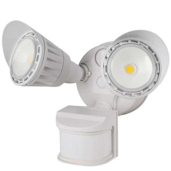 2 Lamp 20 watt 120 volt White LED Security Light with Motion Sensor
