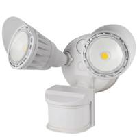 Sunlite 2 Lamp 20 watt 120 volt White LED Security Light with Motion Sensor
