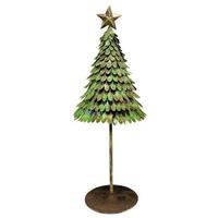 View 14" Rustic Green Scalloped Tree with Star