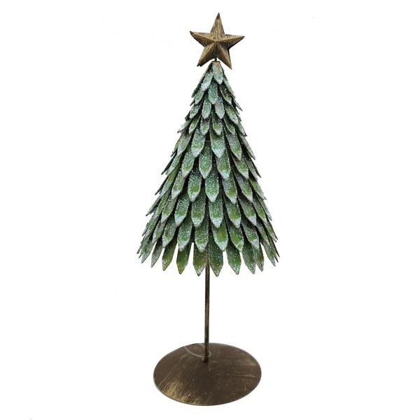 10" Rustic Green Scalloped Tree with Star