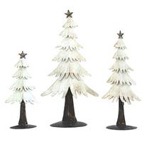 View 9"/12"/14" Rustic Snow Evergreen Tree with Star (3 Pack)