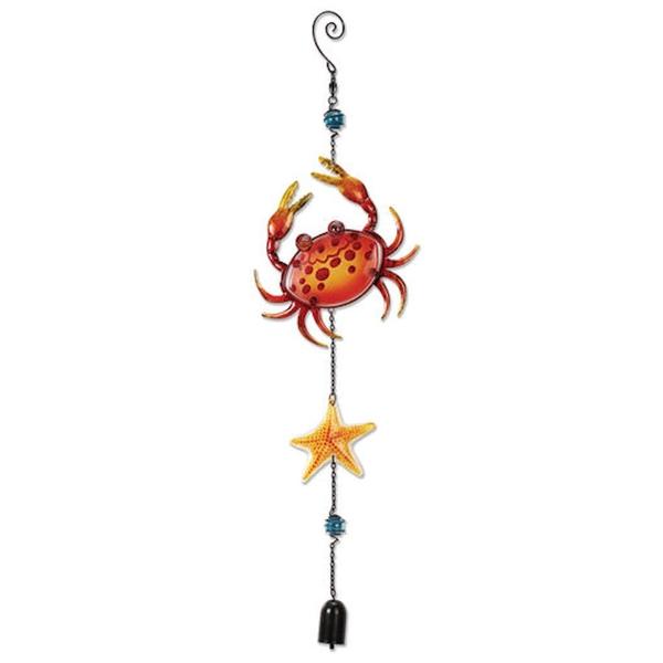 28" Crab & Star Fish Dangler Garden Bell