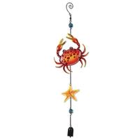 View 28" Crab & Star Fish Dangler Garden Bell