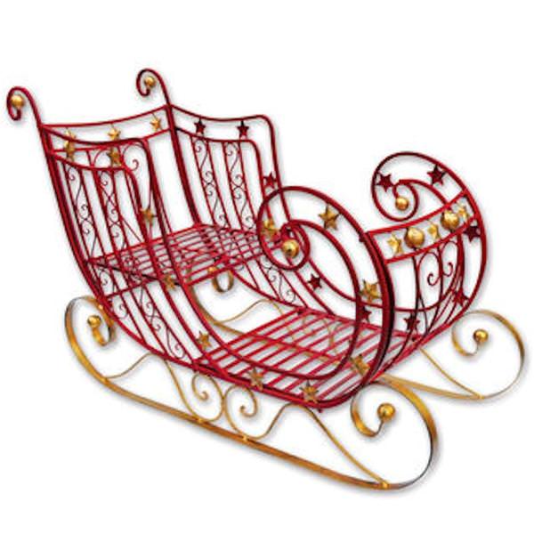 Red/Gold Sleigh Table Top Sunset Vista Designs Figurine