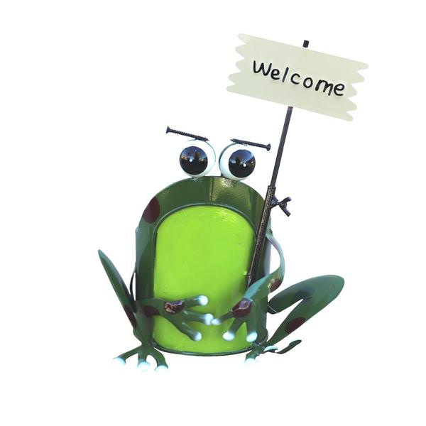 13.75" Green Frog Planter