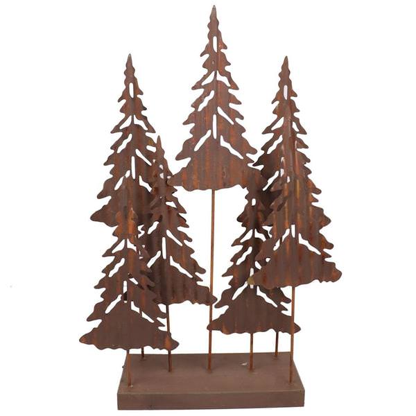 14" Rustic Copper Pine Tree with Star
