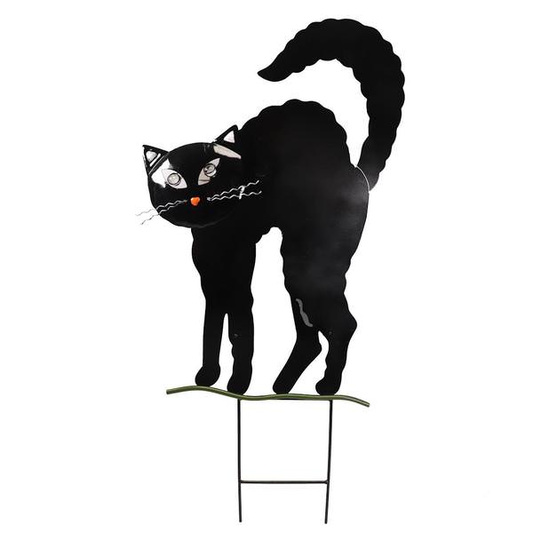 Black Cat Sunset Vista Designs Fall Stake