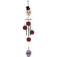 Sunset Vista Designs 38" White Skull Day of the Dead Chime Wind Chime