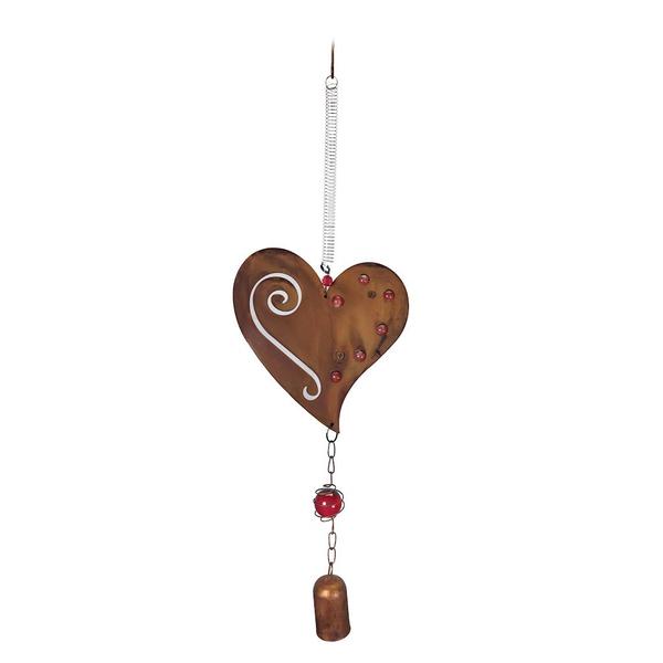 16.5" Heart Metal Garden Bell