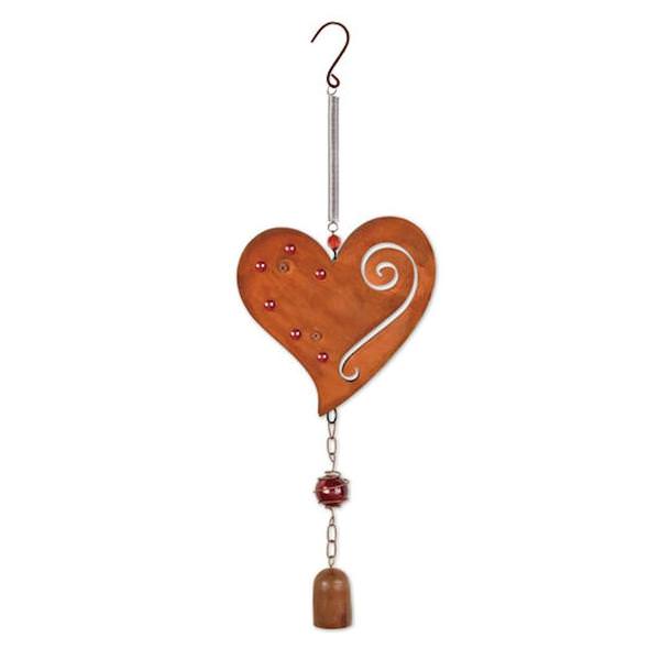 16.5" Heart Metal Garden Bell