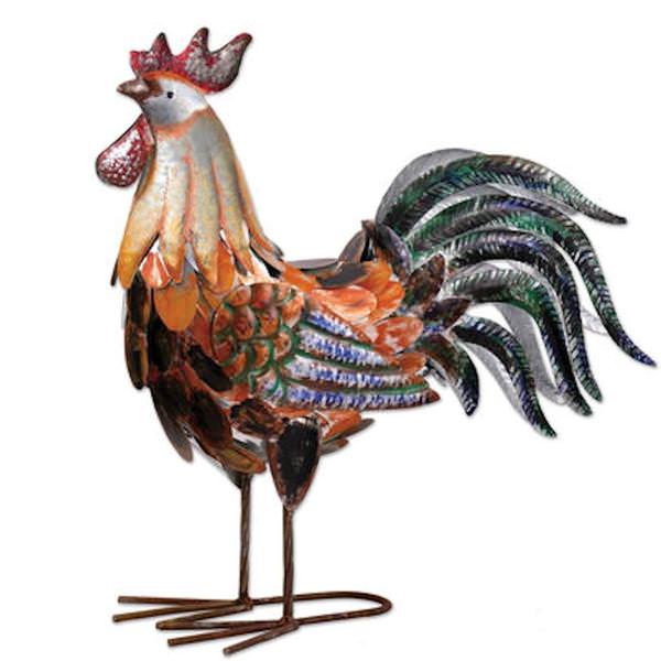20" Painted Rooster Decor