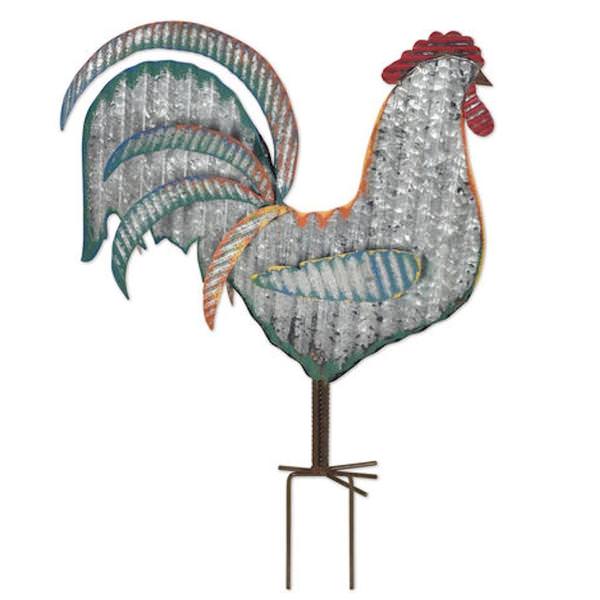 Rooster Sunset Vista Designs Stake