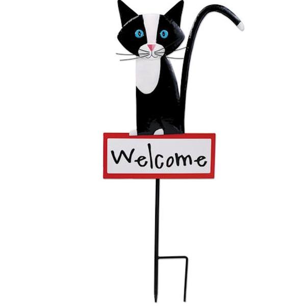 Welcome Cat Sunset Vista Designs Stake