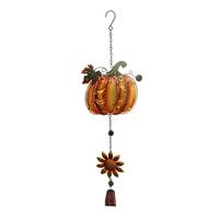 View 24" Orange Pumpkin Dangler Garden Bell