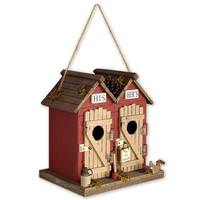 View 9" Red Outhouse  Bird House