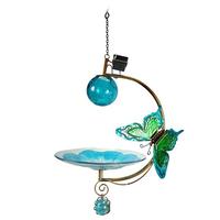 Sunset Vista Designs 21" Solar Blue Butterfly Birdfeeder
