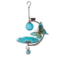 Sunset Vista Designs 21" Solar Blue Butterfly Birdfeeder