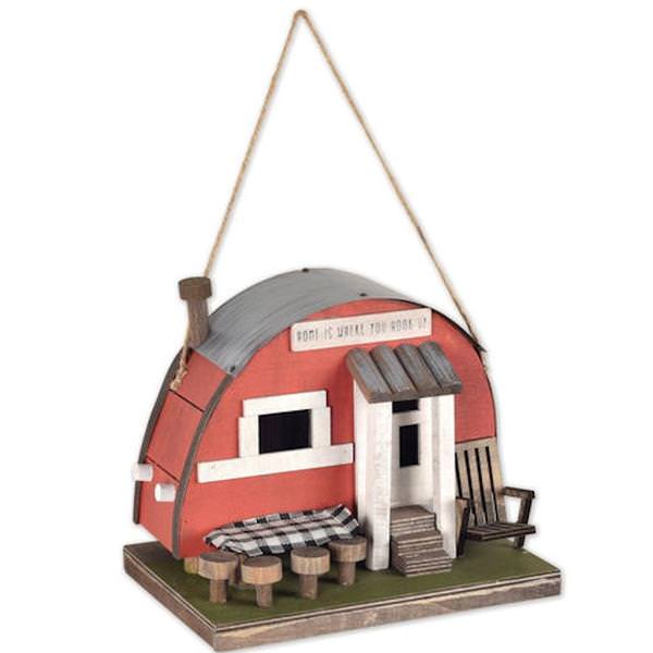 8.25" Red Trailer Bird House