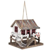 View 9" White Beach Home Bird House