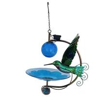 Sunset Vista Designs 21" Solar Hummingbird Blue Birdfeeder