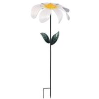 View 44" Large White Daisy Wind Spinner
