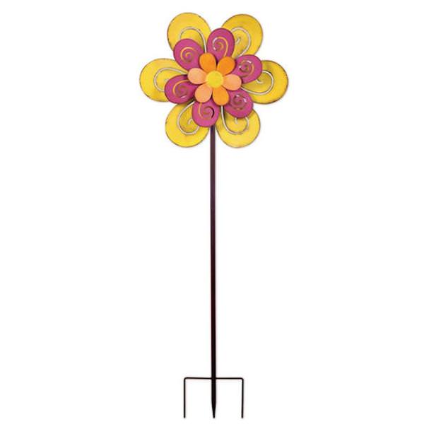 55" Flower Yellow/Pink Wind Spinner