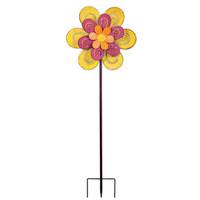View 55" Flower Yellow/Pink Wind Spinner