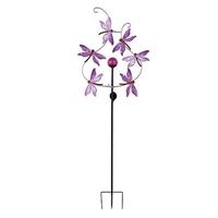 Sunset Vista Designs 81" Purple Dragonfly Hanging Solar Wind Spinner