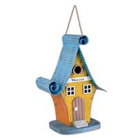 View 13" Blue/Yellow Bird House