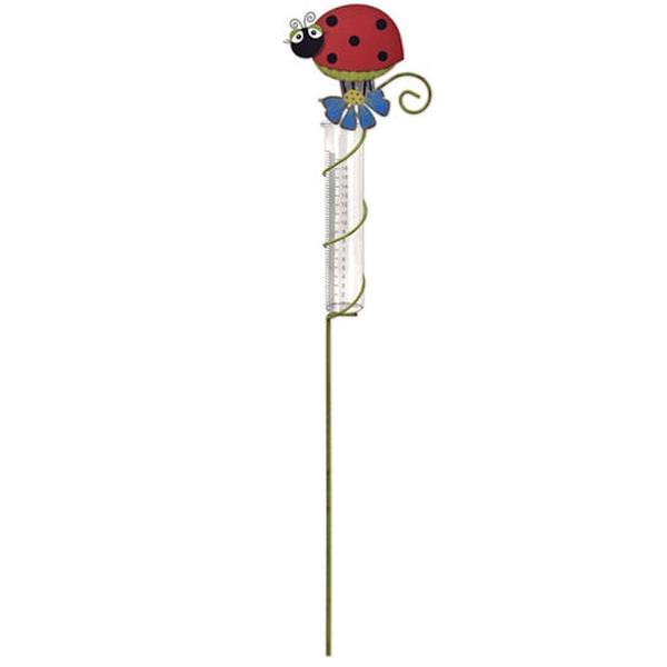 Red Ladybug Rain Gauge Garden Stake