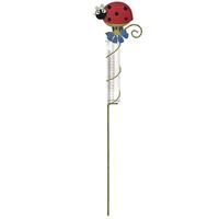 Sunset Vista Designs Red Ladybug Rain Gauge Garden Stake