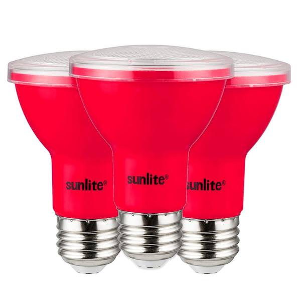 3 watt 120 volt PAR20 Medium Screw Base Red Non-Dimmable LED (3 Pack)