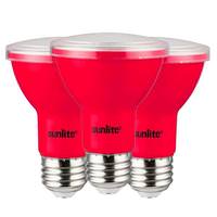 Sunlite 3 watt 120 volt PAR20 Medium Screw Base Red Non-Dimmable LED (3 Pack)