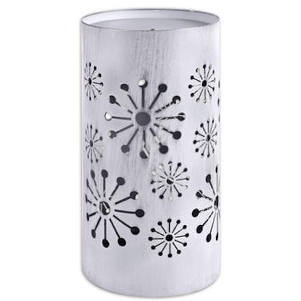 9.5" White Snowflake Solar Lantern