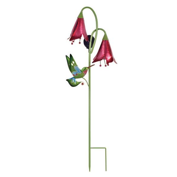 Solar Green/Pink Hummingbird Sunset Vista Designs Stake