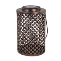 Sunset Vista Designs 8.6" Bronze Moroccan Lattice Solar Lantern