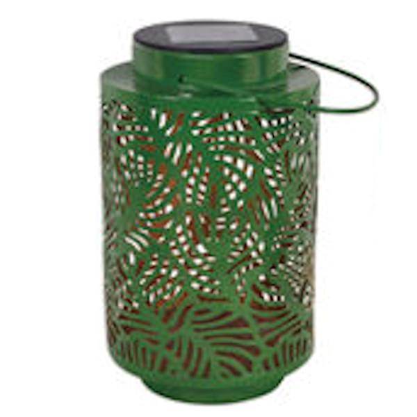 9.5" Green Gold Lined Solar Lantern