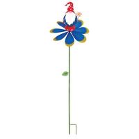 Sunset Vista Designs 46" Blue Flower with Red Hat Gnome Wind Spinner