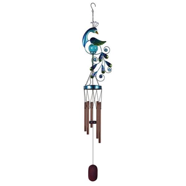 38" Solar Peacock Chime Wind Chime